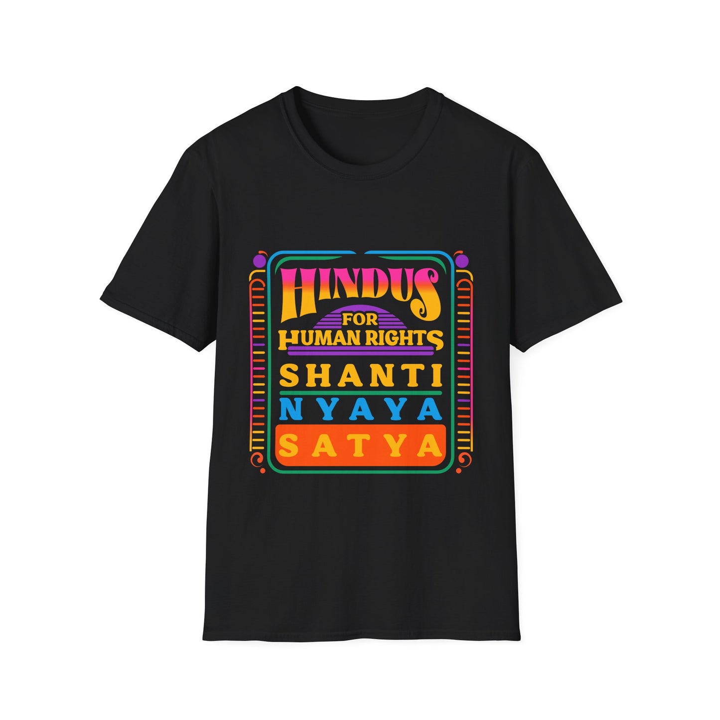 Hindus for Shanti, Nyaya, & Satya 70s T-Shirt