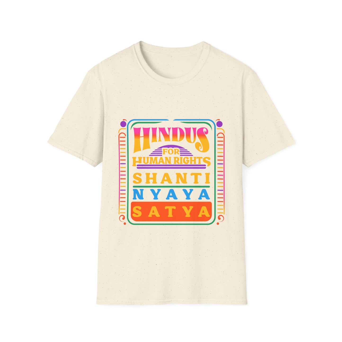 Hindus for Shanti, Nyaya, & Satya 70s T-Shirt
