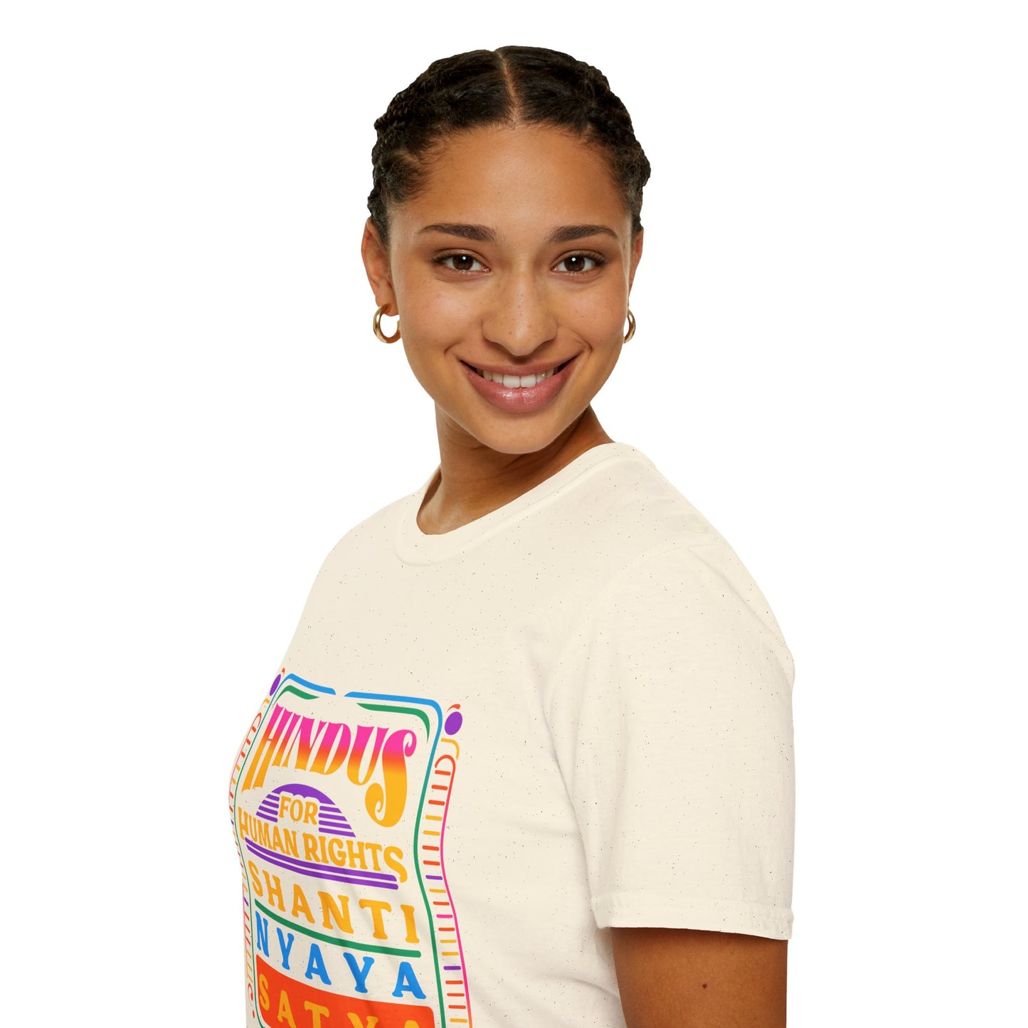 Hindus for Shanti, Nyaya, & Satya 70s T-Shirt