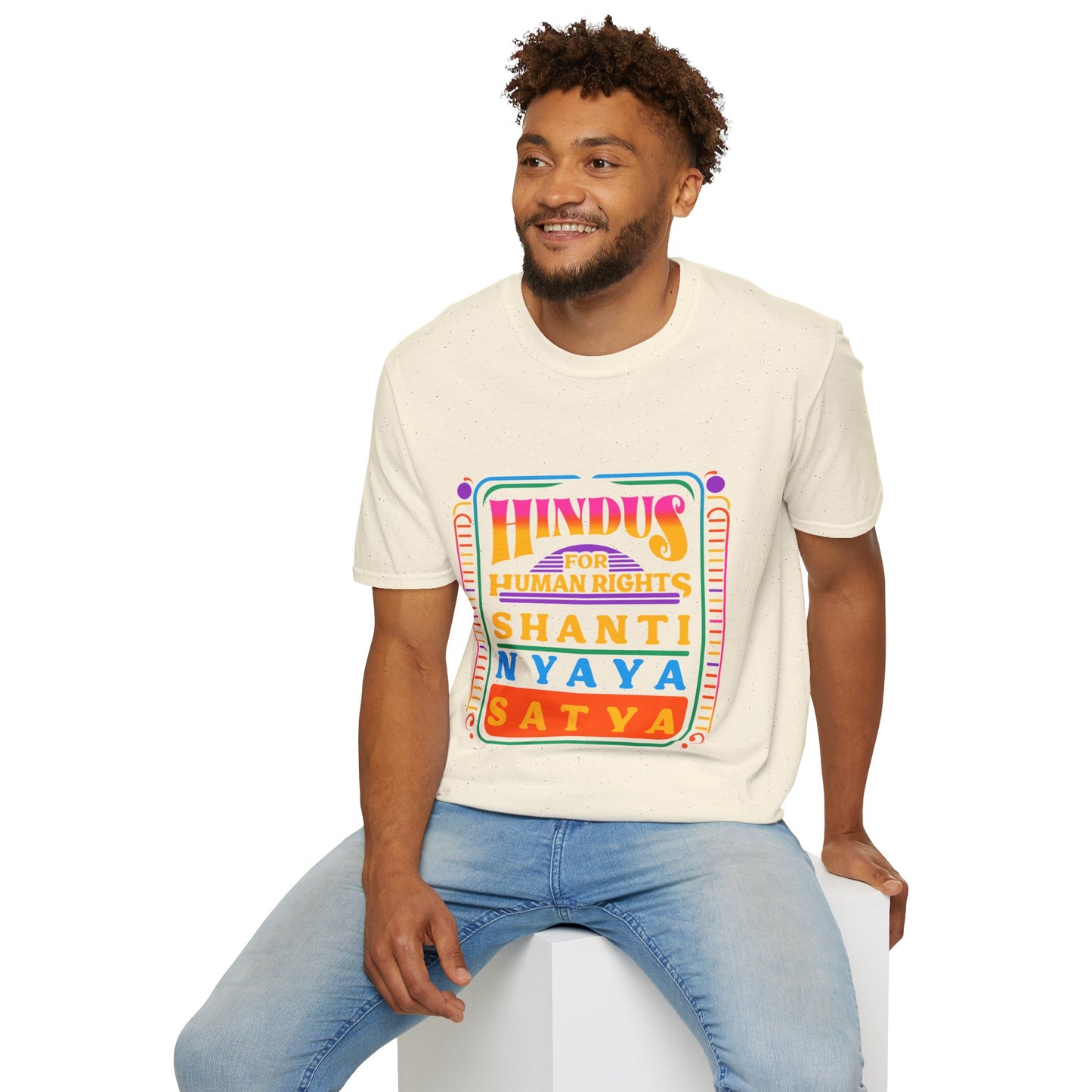 Hindus for Shanti, Nyaya, & Satya 70s T-Shirt