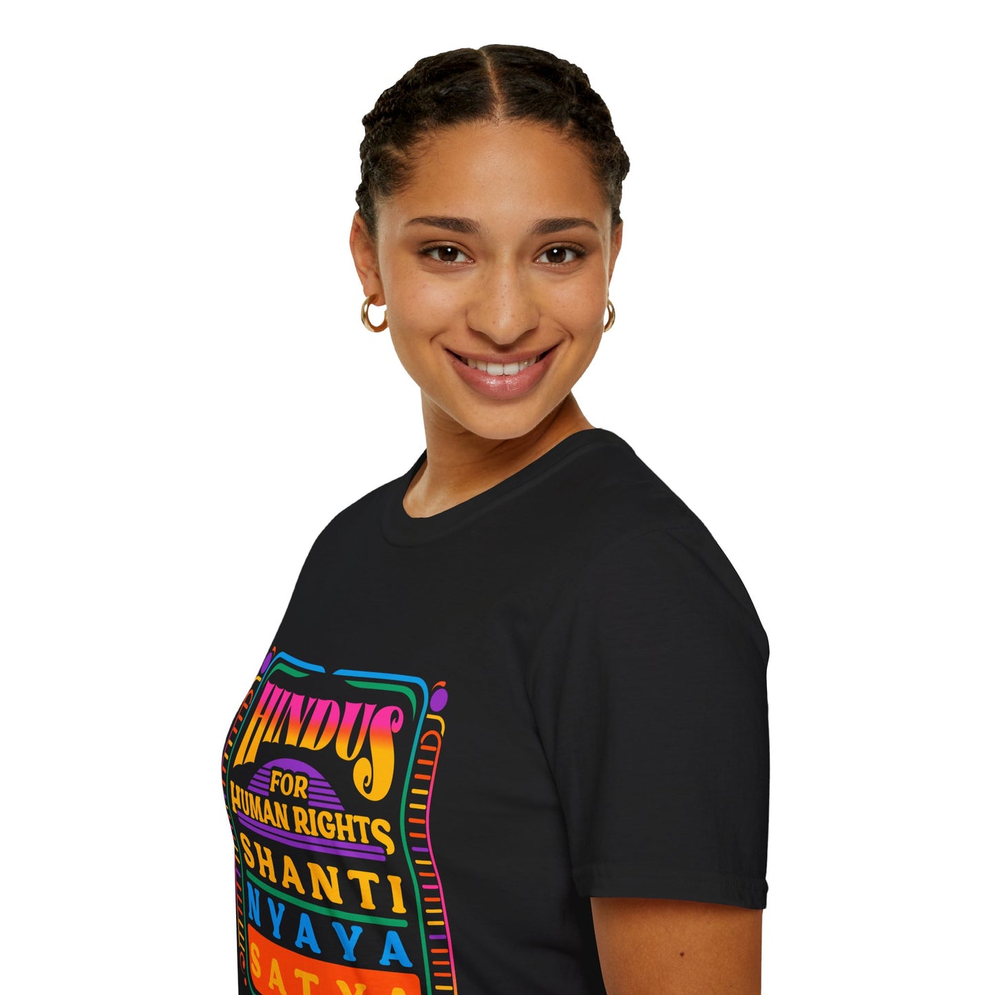 Hindus for Shanti, Nyaya, & Satya 70s T-Shirt