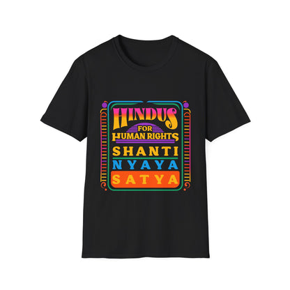 Hindus for Shanti, Nyaya, & Satya 70s T-Shirt