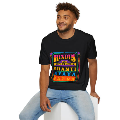Hindus for Shanti, Nyaya, & Satya 70s T-Shirt